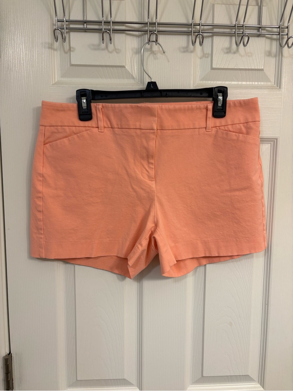 New York & Company Peach Coral Salmon Chino Stretch Shorts - Size 12